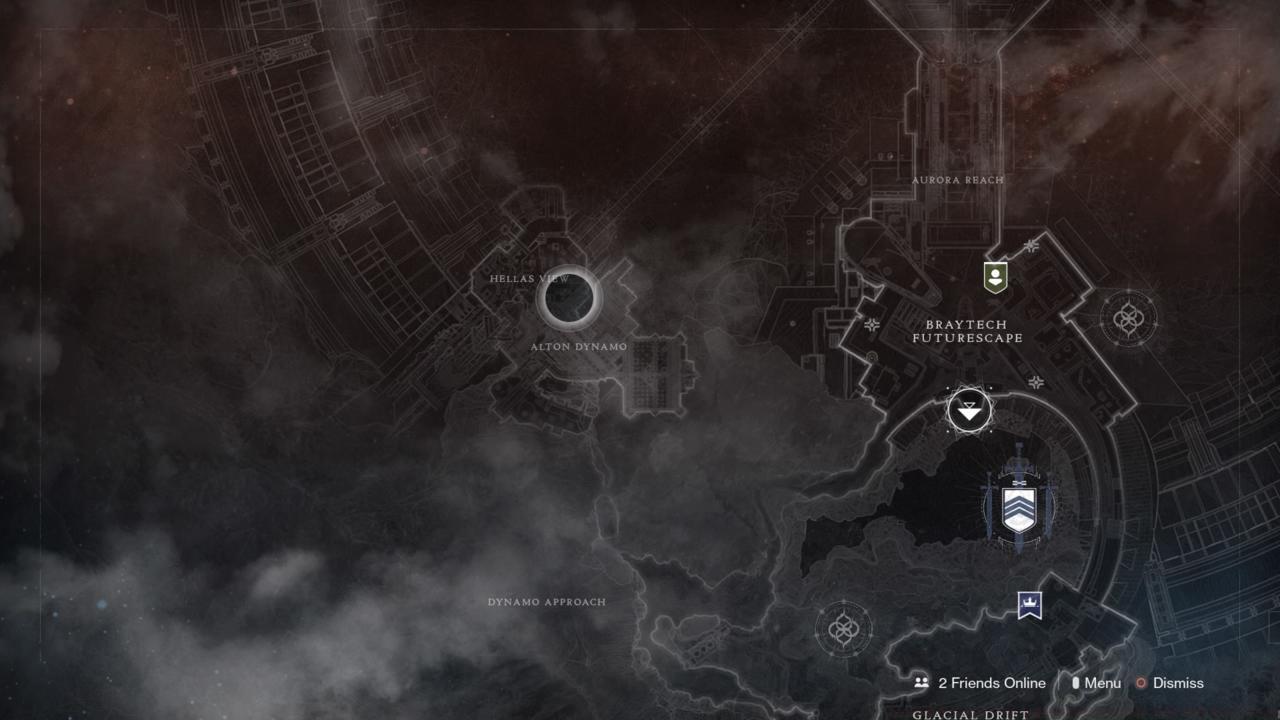 Server room interior showing treasure chest location